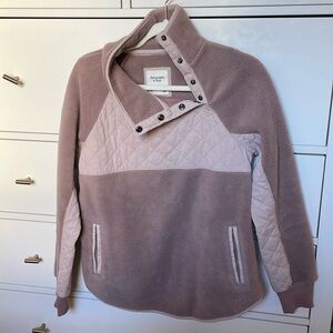 Abercrombie & Fitch Pink Fleece Snap-up Pullover